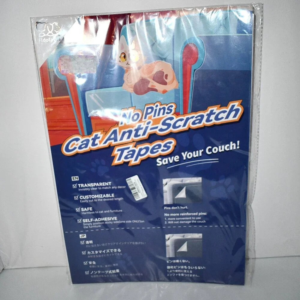 Fldofaves 10 Pack Cat Scratch Furniture Protectors, Clear, No-Pin Couch Guard, A